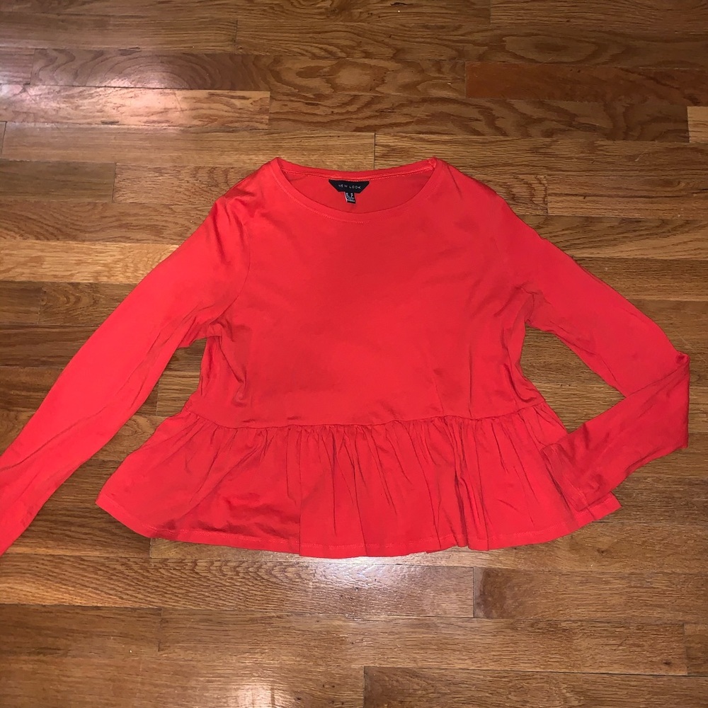 Red peplum shirt